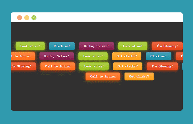 CSS3按钮发光动画 绚丽多彩