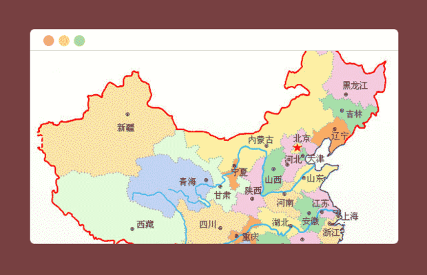 无js中国地图变色版